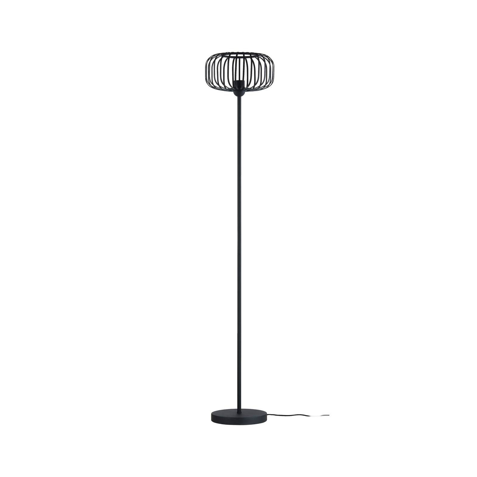 Lindby Krish lampadaire, aspect cage, noir, Lampadaire Sur Pied, Lampe ...