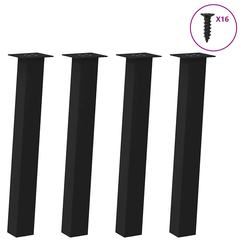 Nogi do stołu konsolowego 4 szt. Czarne 72 cm Stalowe vidaXL