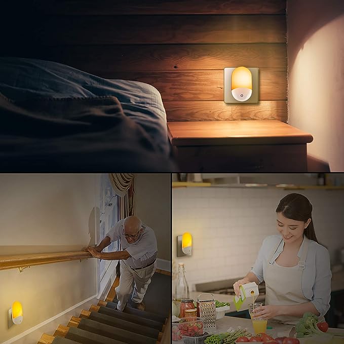 Lampe de nuit LED dernière génération - Prise - veilleuse enfants - veilleuse adultes - capteur de lumière - dimmable - 5