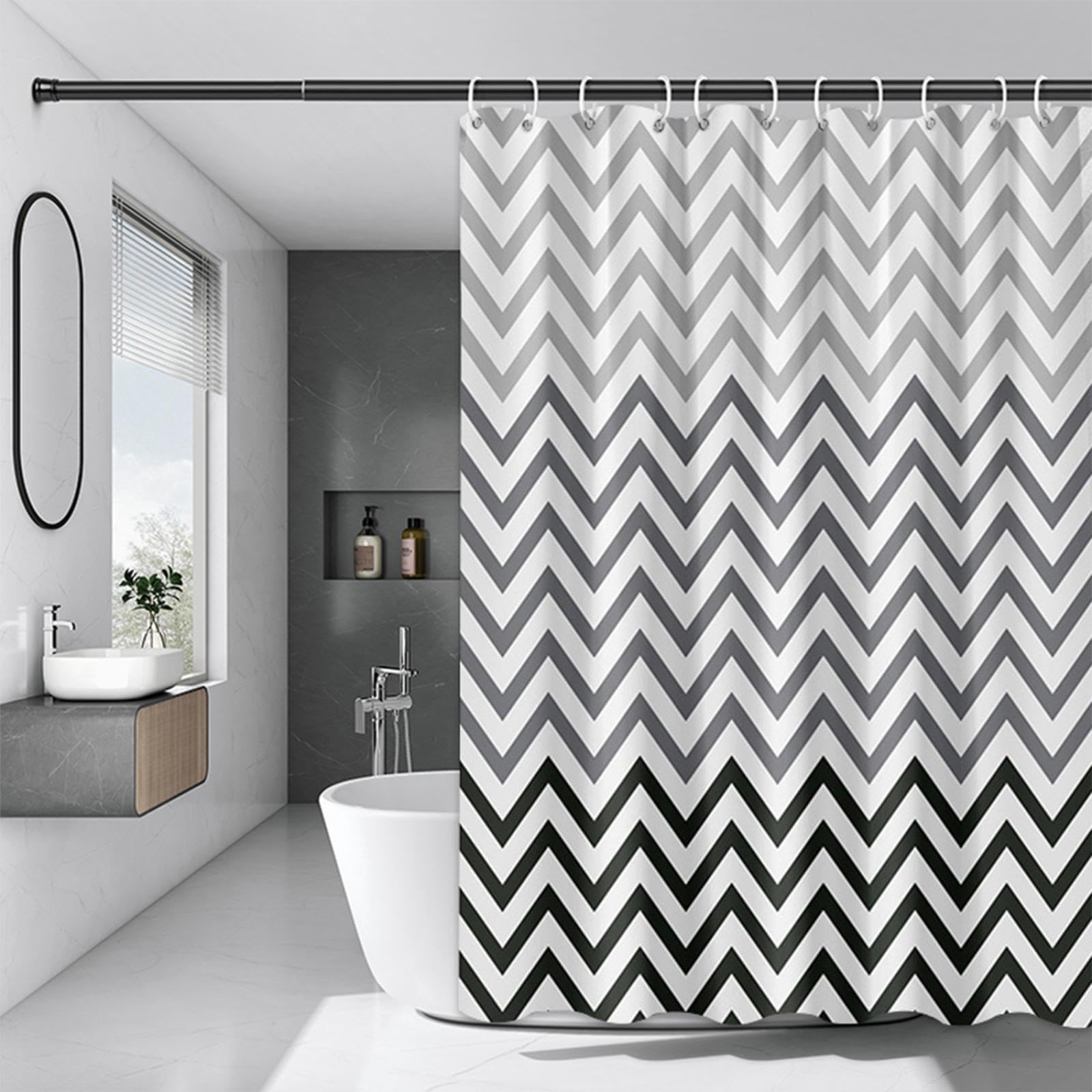 iDesign Anzu Tenda da doccia, Tenda per vasca da bagno 183,0 cm x 183,0 iDesign Anzu Tenda da doccia, Tenda per vasca da bagno 183,0 cm x 183,0