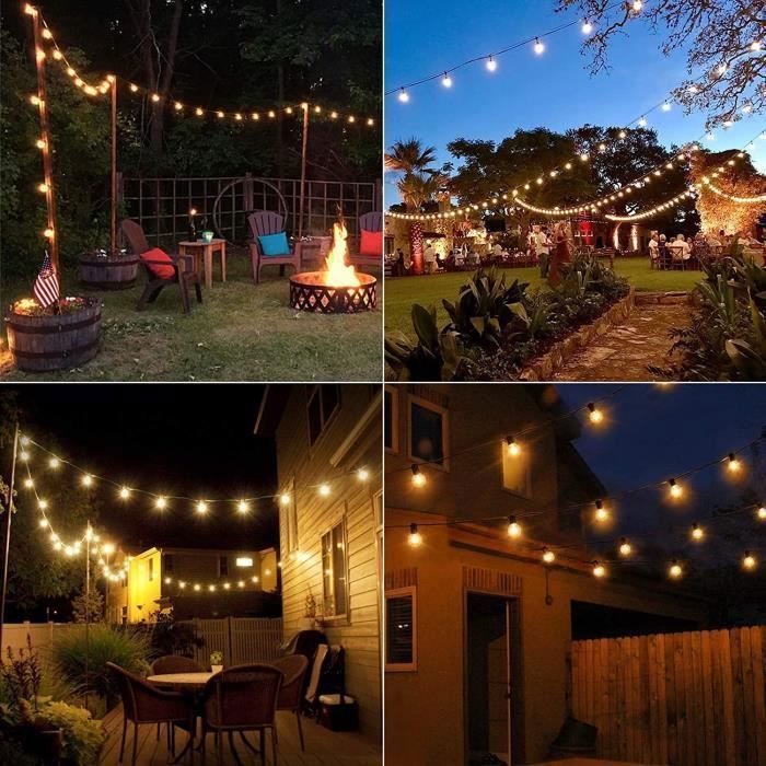 guirlande lumineuse exterieur Guinguette 15M G40 LED Ampoules IP44 Étanche pour terrasse, mariage,campings - 3
