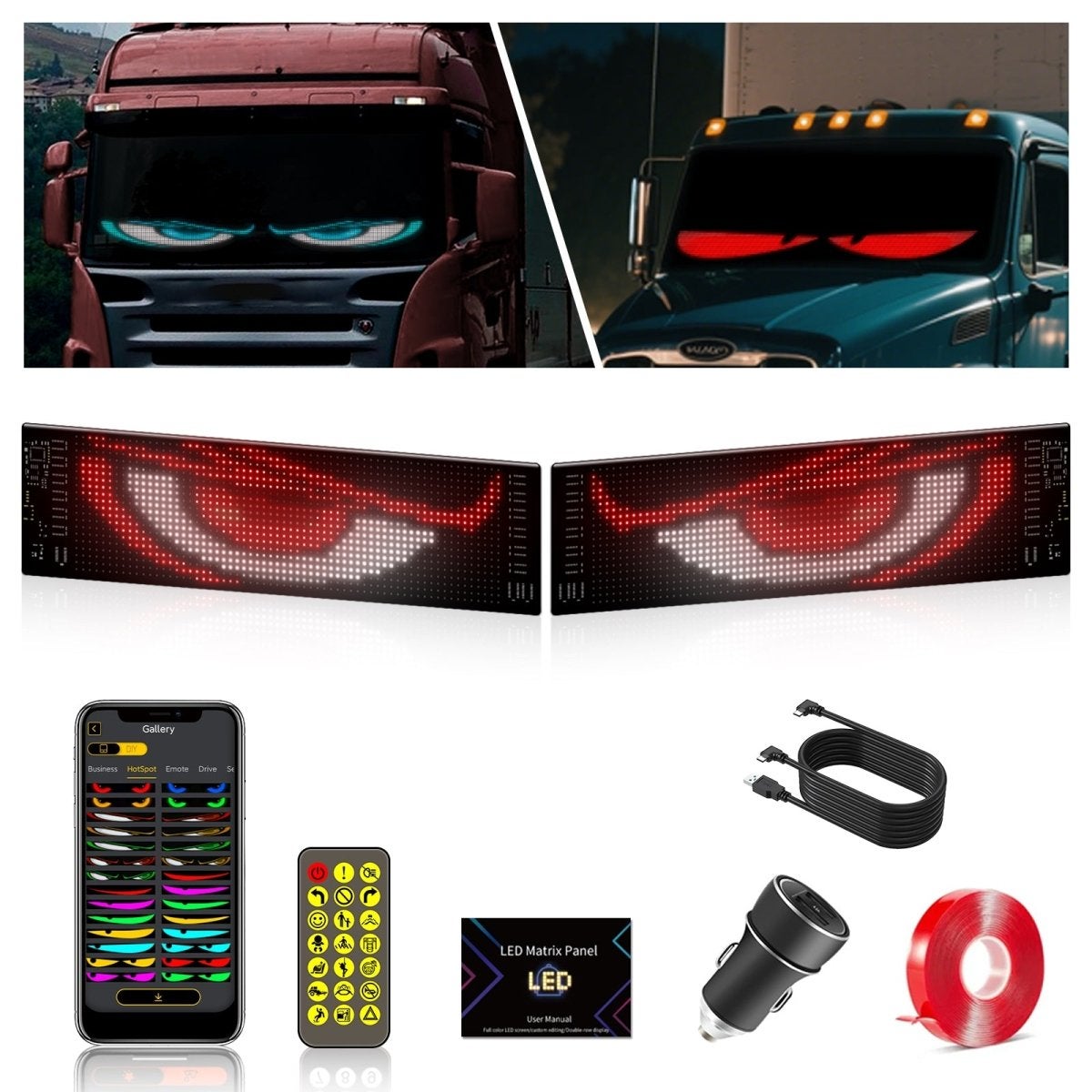 Display LED flexible doble - 12 x 59,5 cm - USB + Bluetooth + mando a ...