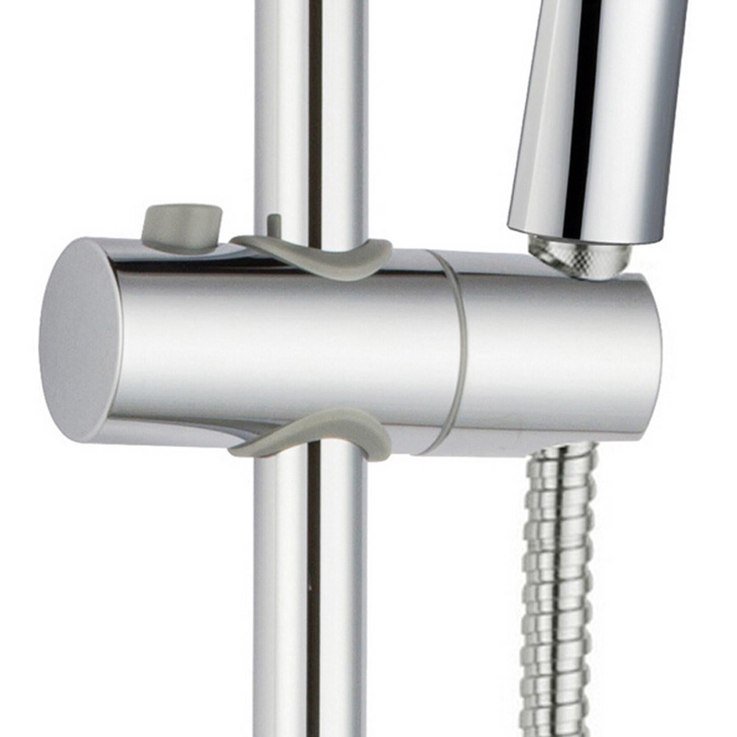 Support de Douche,19MM à Diamètre Réglable,Chromé + Conception ABS Support Douchette, Installation Simple, Adapté à la Barre de Douche - 5