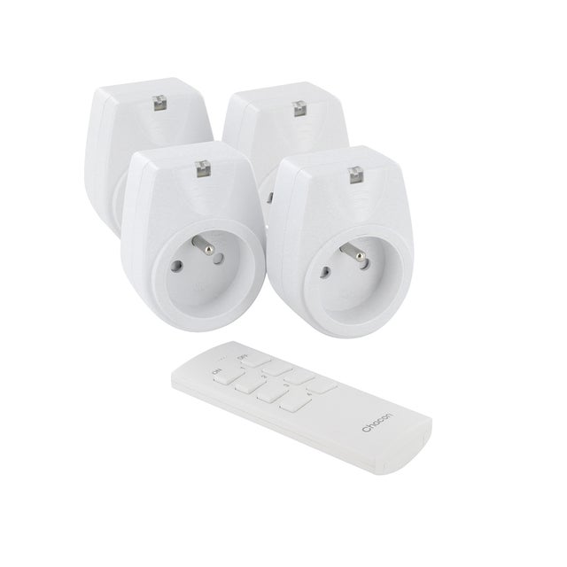 Set de 4 prises On/Off + télécommande - Chacon