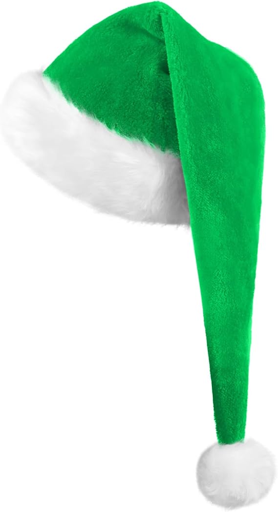 1 sztuka (32*70CM) zielona długa czapka świąteczna, czapka świąteczna dla dorosłych mężczyzn i kobiet, czapka świąteczna, czapka Mikołaja