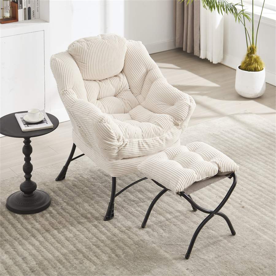 Fauteuil Relax Rembourré Bleu Foncé Avec Structure Acier - Salon, Neuf, À Monter