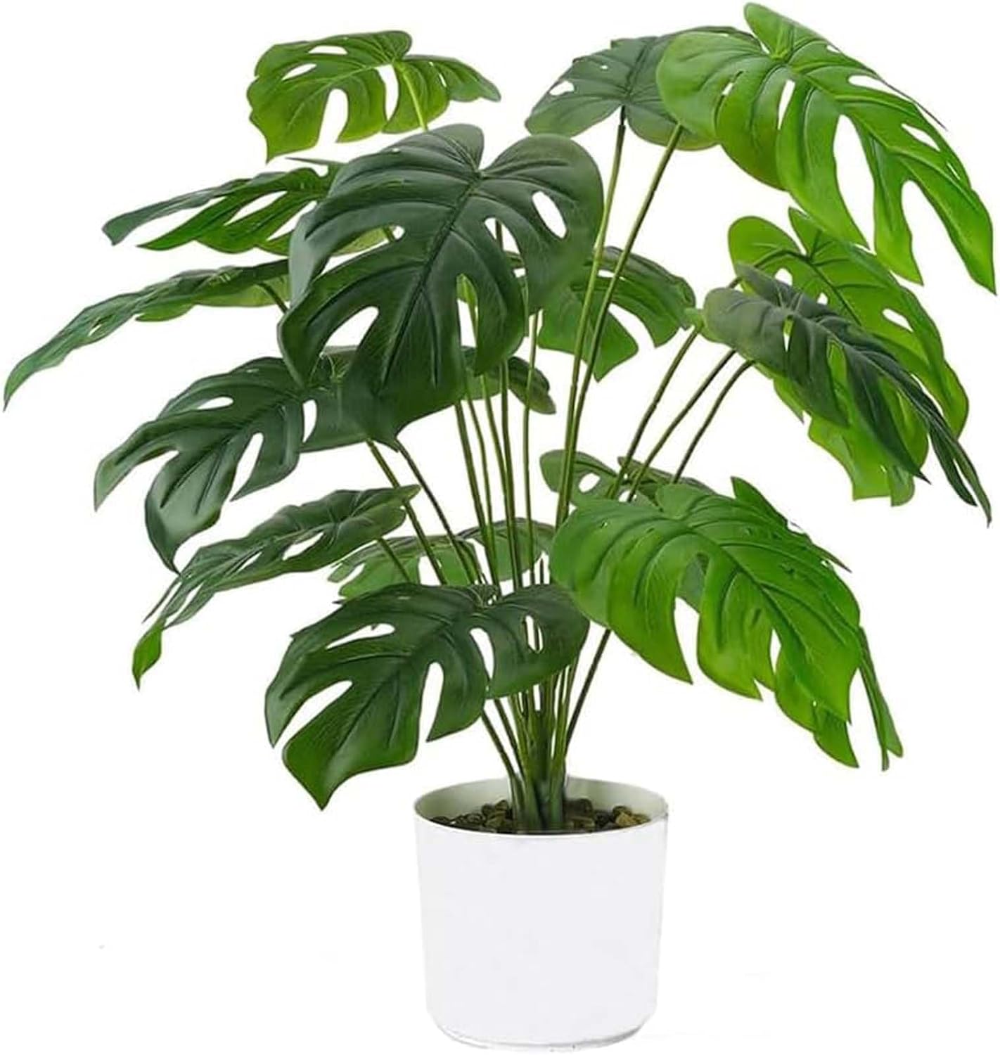 Plantă Monstera artificială în ghiveci, plante Monstera tropicale artificiale de 55 cm masă (12 frunze) Ghivecele de flori nu sunt incluse