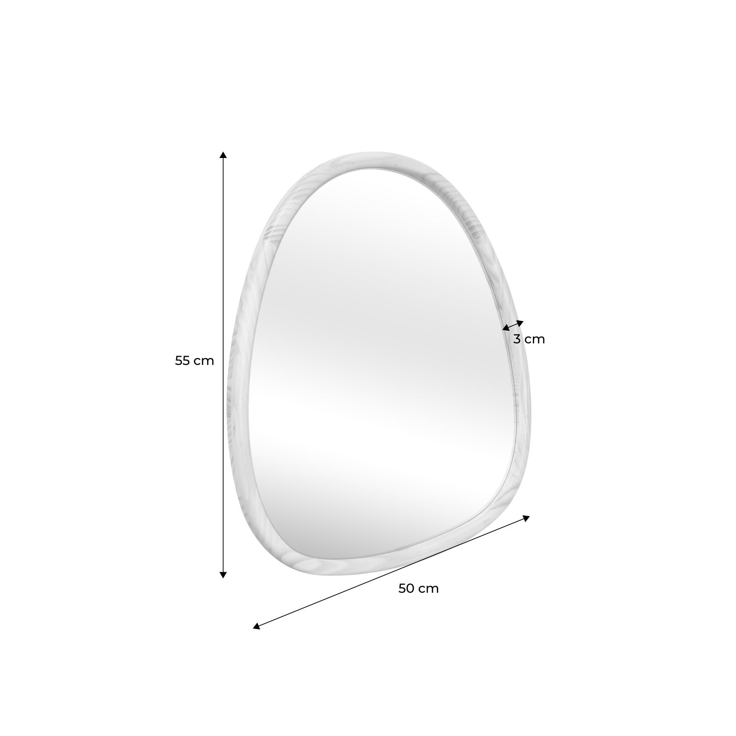 Miroir organique en bois de sapin 55cm couleur noyer CHARLIE L 55 x l 50 x E 3cm CHARLIE - 6