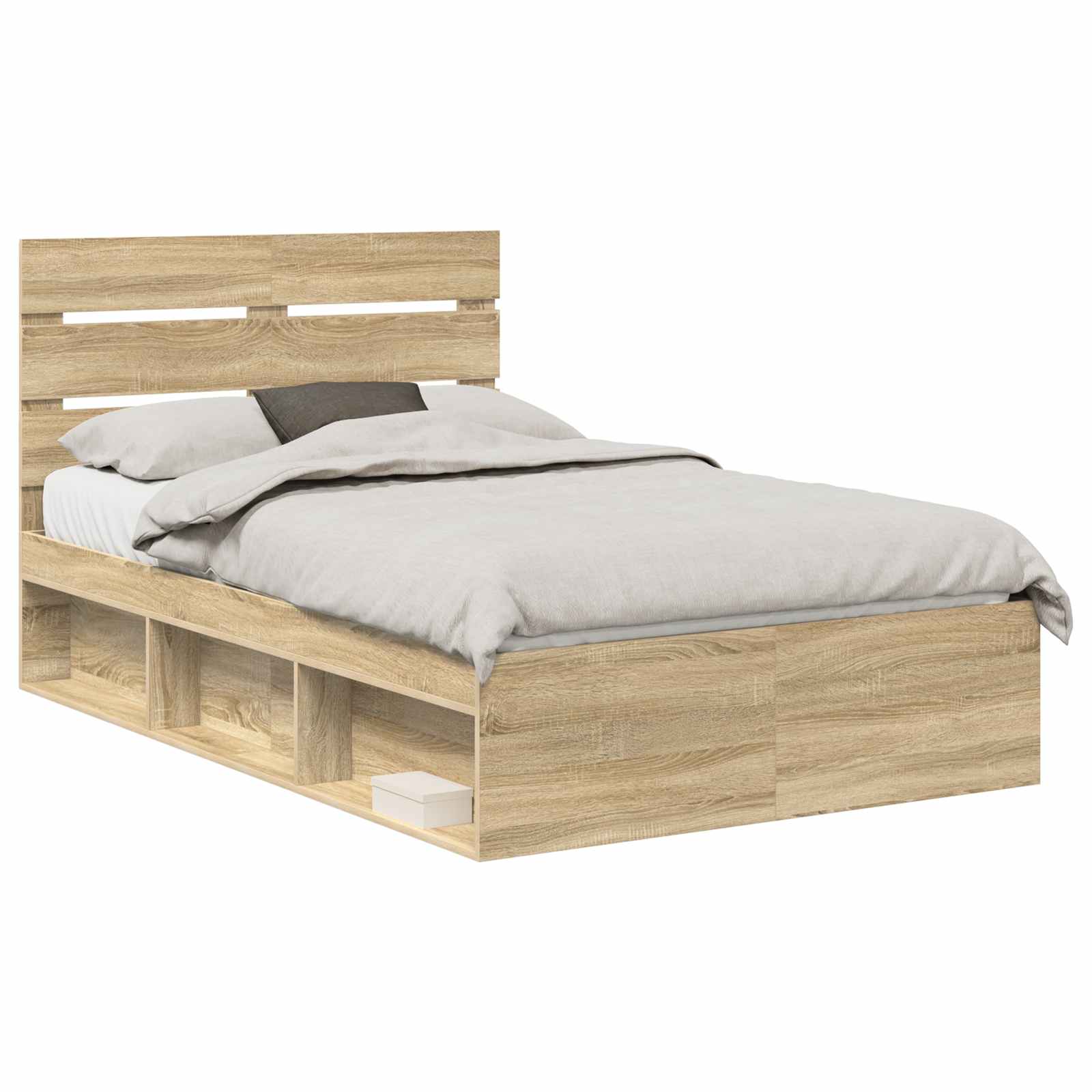 Cadre de lit 120 x 190 cm bois de pin massif - 2