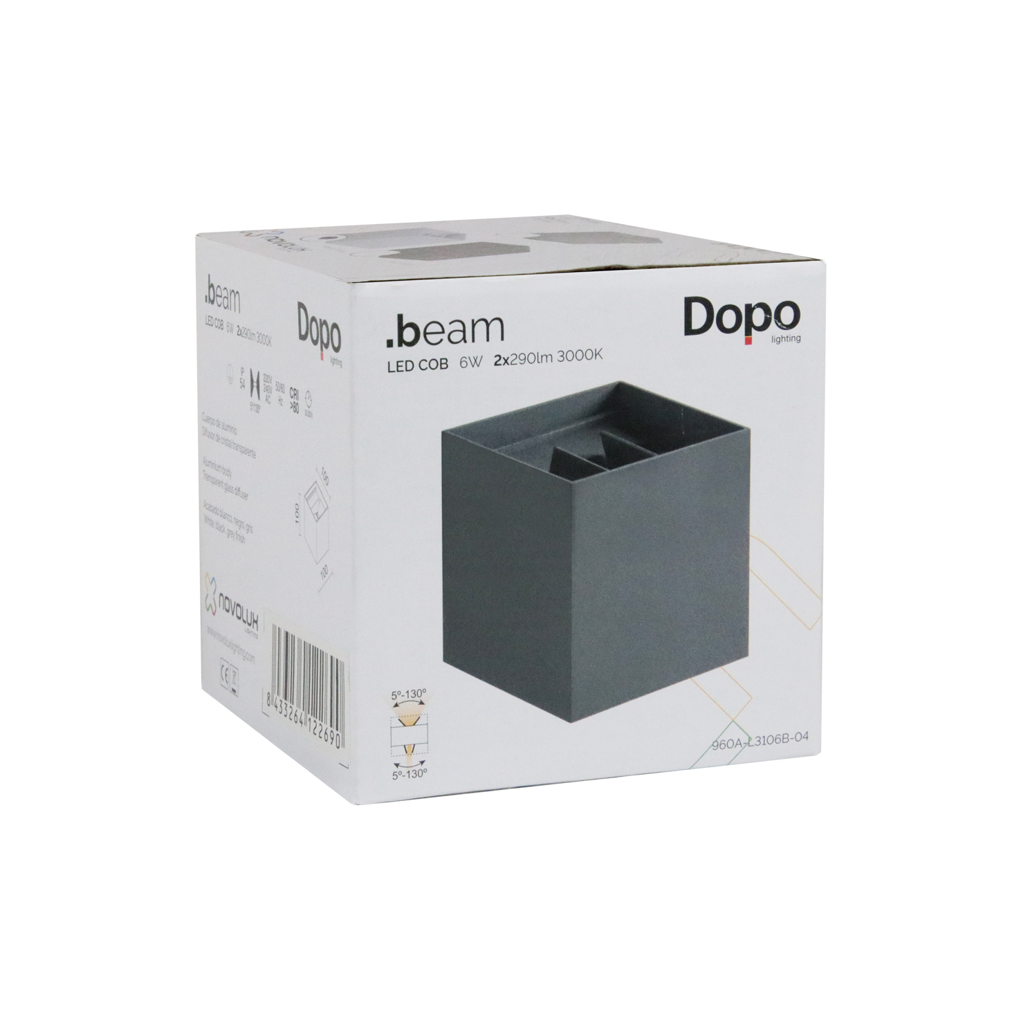 Applique BEAM IP54 LED COB 2x3W 290lm(405lm) CRI80 3000K 5º/130º up-down Oxyde brun - 3