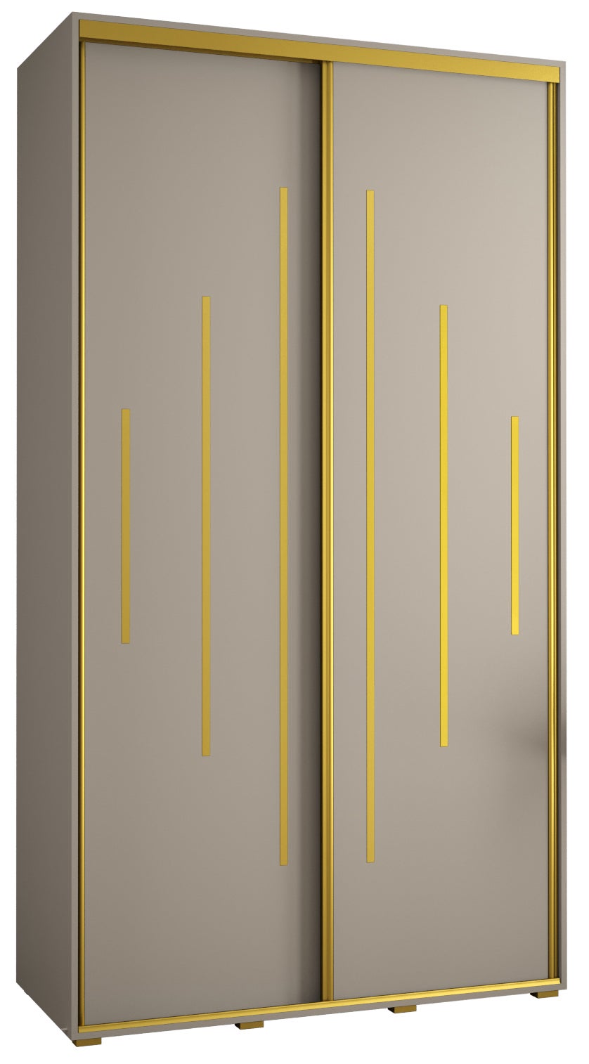 Szafa przesuwna wysoka Dakota 12 130 x 60 x 235,2 cm kaszmir + u. Złoty - Abiks Meble