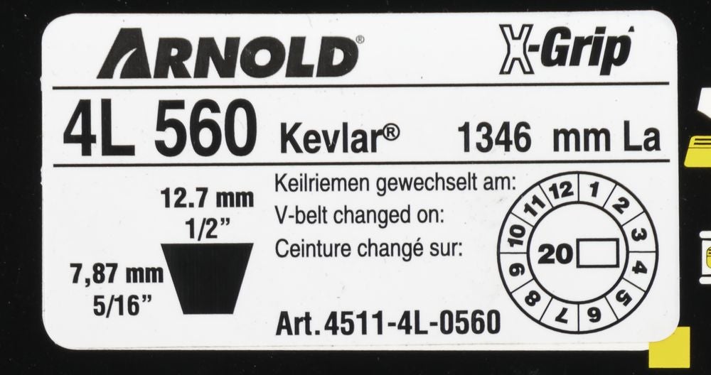 Courroie trapézoïdale X-Grip V de type 4L560 - 2