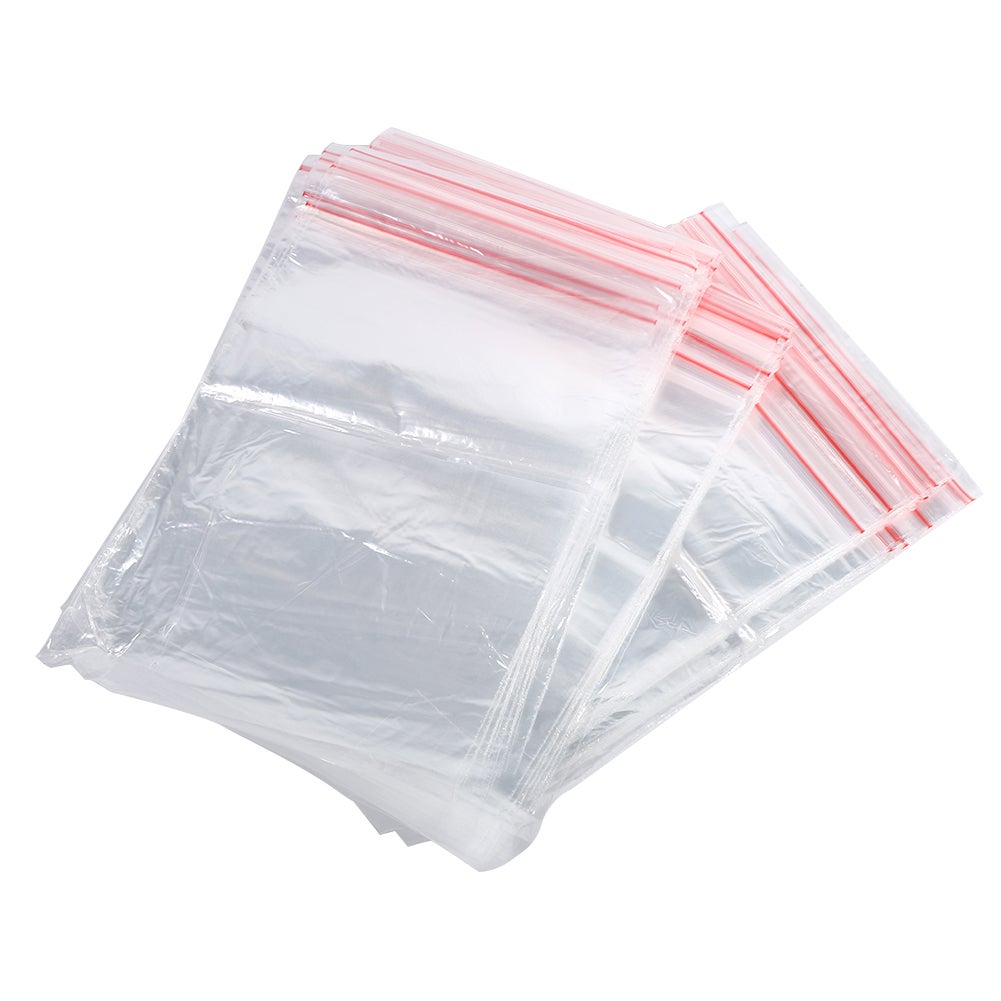 Wielokrotnego użytku przezroczyste plastikowe torebki strunowe, 3 rozmiary, 100 sztuk, do przechowywania żywności, słodyczy, orzechów