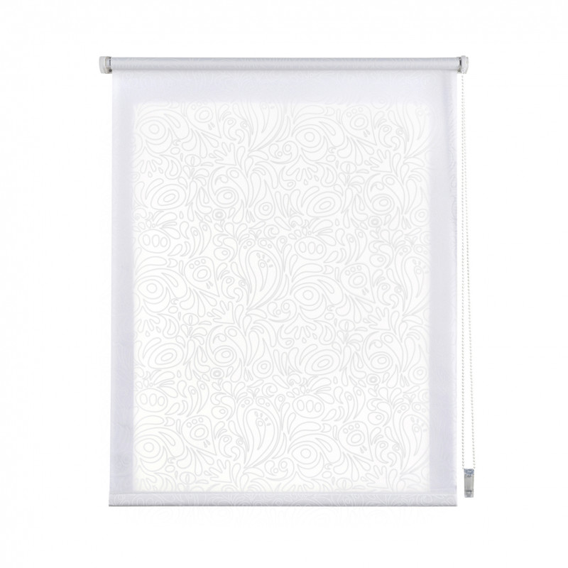 Estores enrollables estampado, estor con dibujos traslúcido blanco cachemira, 75 x 180 cm