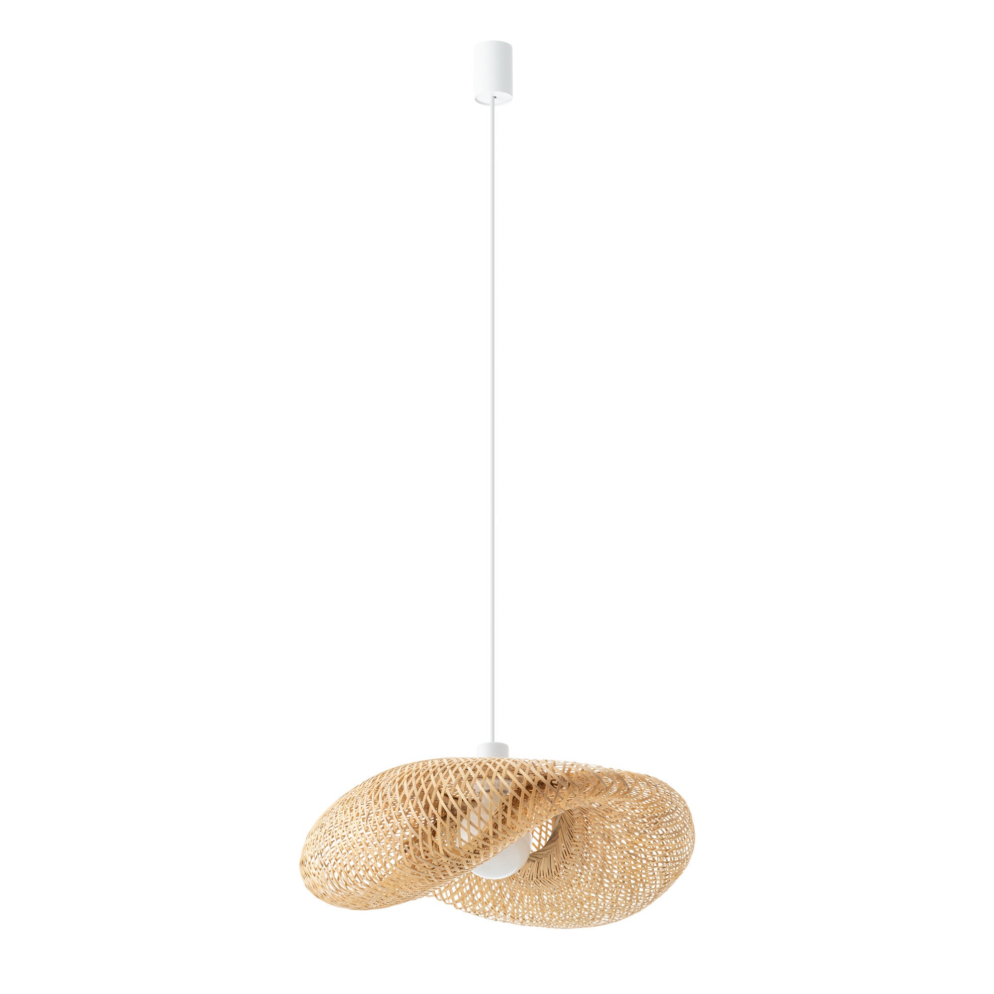Lampa wisząca Havana S naturalne drewno-biała 1xE27x25W dekoracyjna wym: 160 x 50 x 50 cm bambus Nowodvorski Lighting