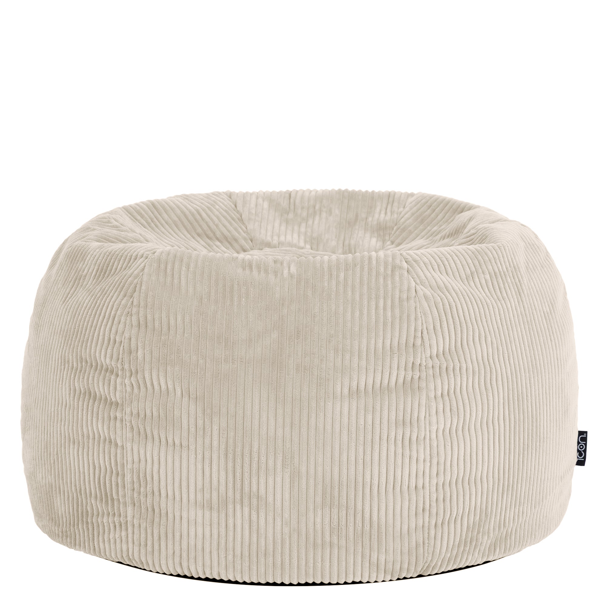 Pouf Icon in velluto a coste beige ghiaia, soggiorno, camera da letto, 85x85 cm, Made in Germany, Oeko-Tex® - 6