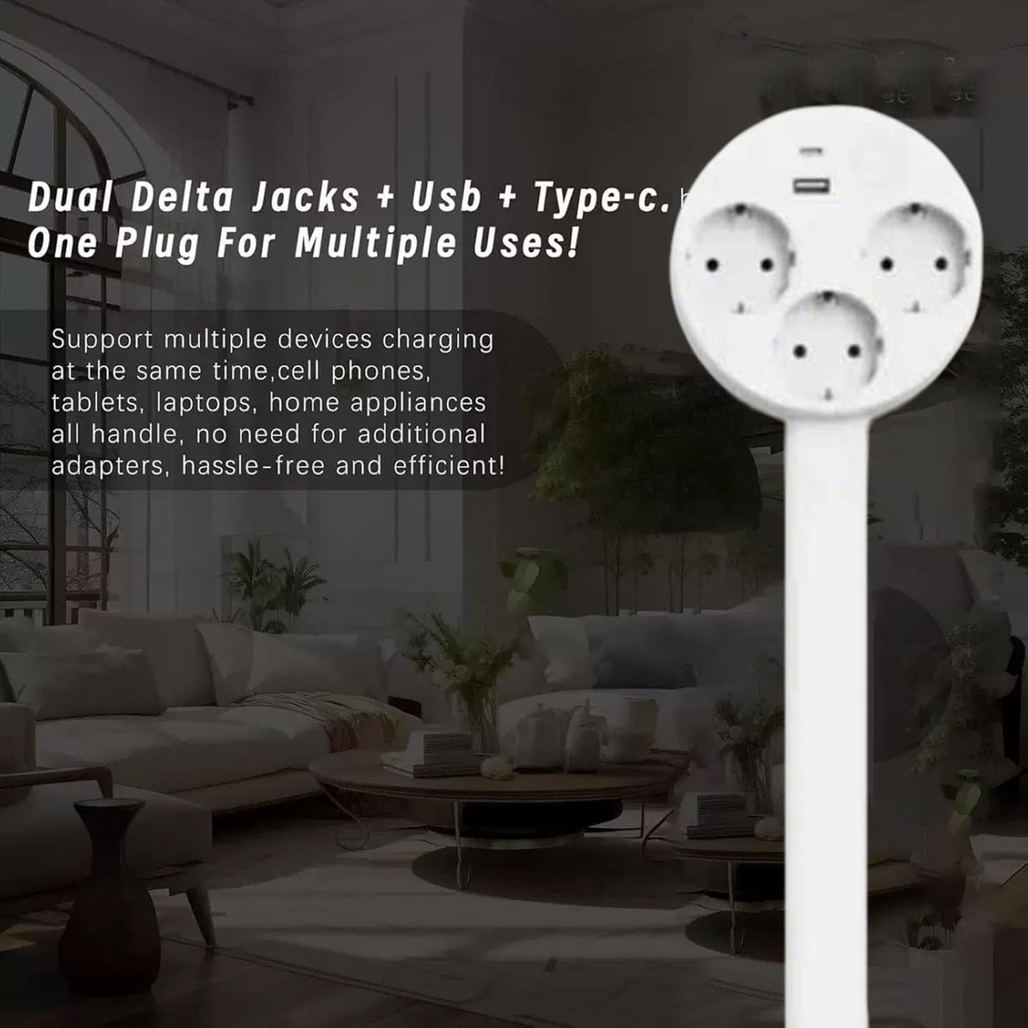 Prise Extensible Derriere Meuble, Prise Extensible,Outlet Extender, rotatives à 180°,avec Ports USB-A,USB-C et 2 Prises Secteur, 47 à 67 cm - 5