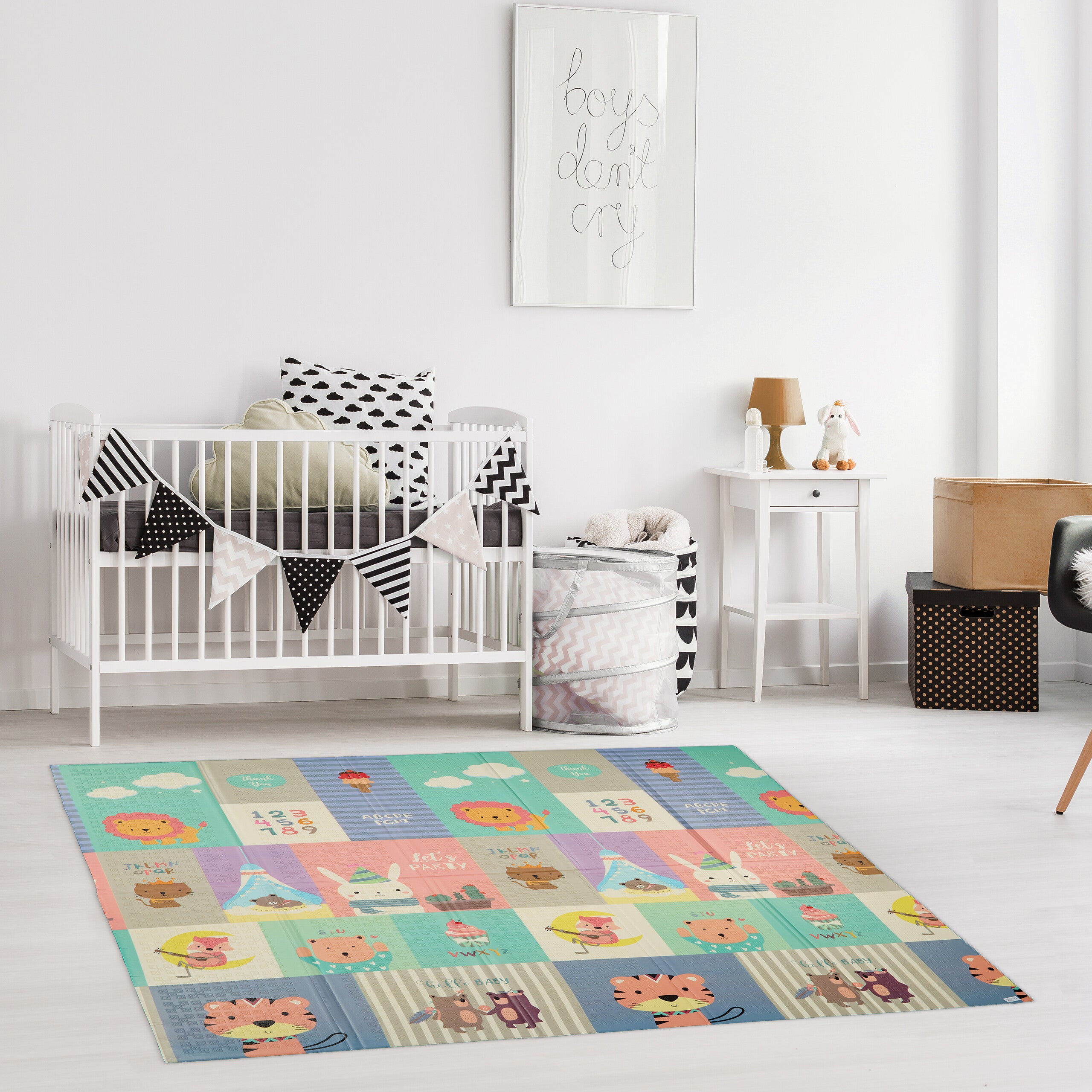 Tapis de jeu pliable, sans polluants, 200x180 cm, en mousse XPE, tapis, enfant, bébé, multicolore, RELAXDAYS | Leroy Merlin