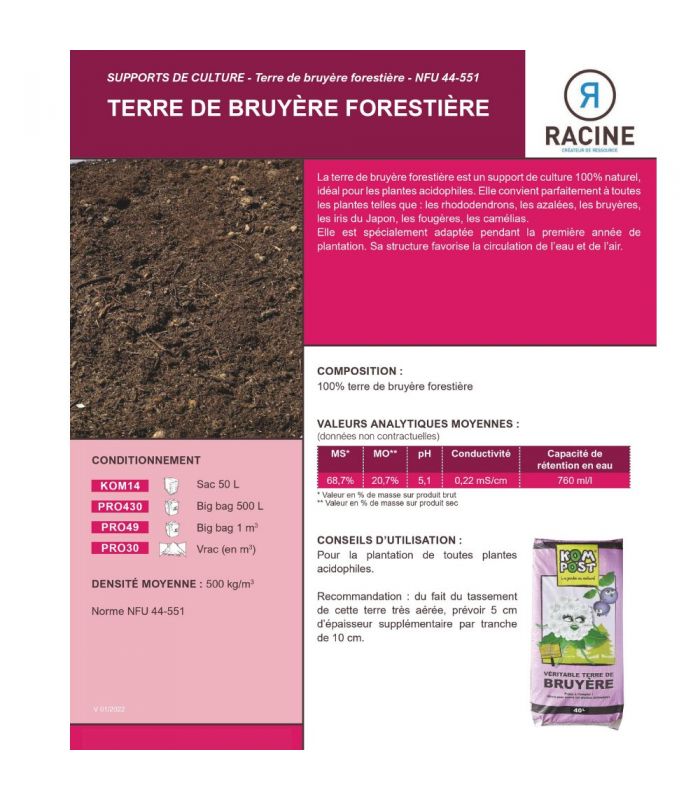 Terre de bruyère forestière pour plantation, sac de 40 litres - KOM14 - 4