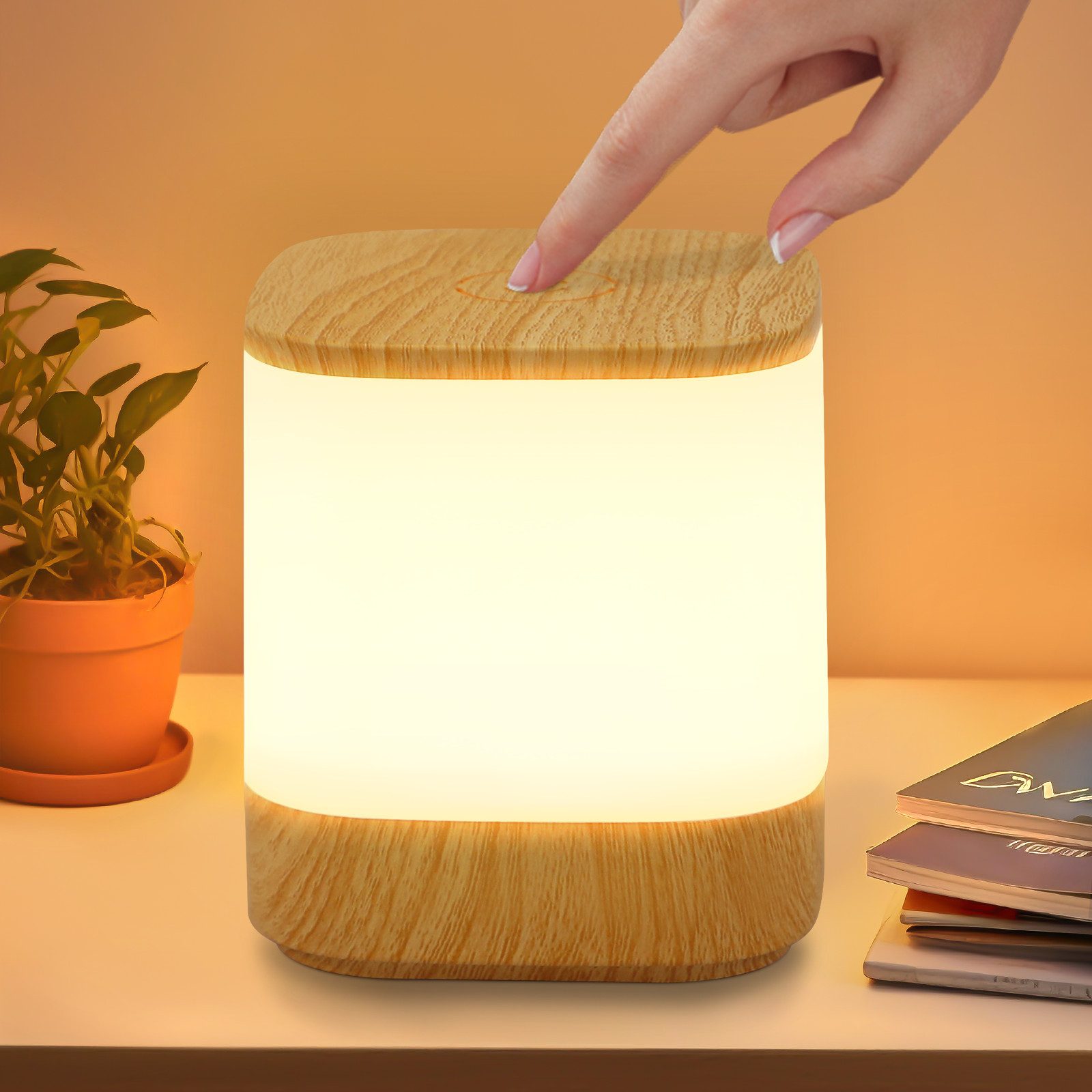 Lampa stołowa LED NETTLIFE 1800 mAh Bateria Dotykowa Ściemnialna 3000-6500 K Ładowana przez USB Z 3 Temperaturami Barwowymi i Funkcją
