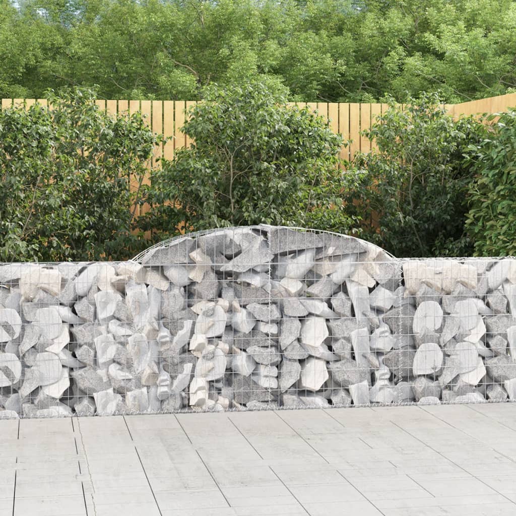 Kosze gabionowe, 10 szt, 300x30x80/100 cm, galwanizowane żelazo vidaXL