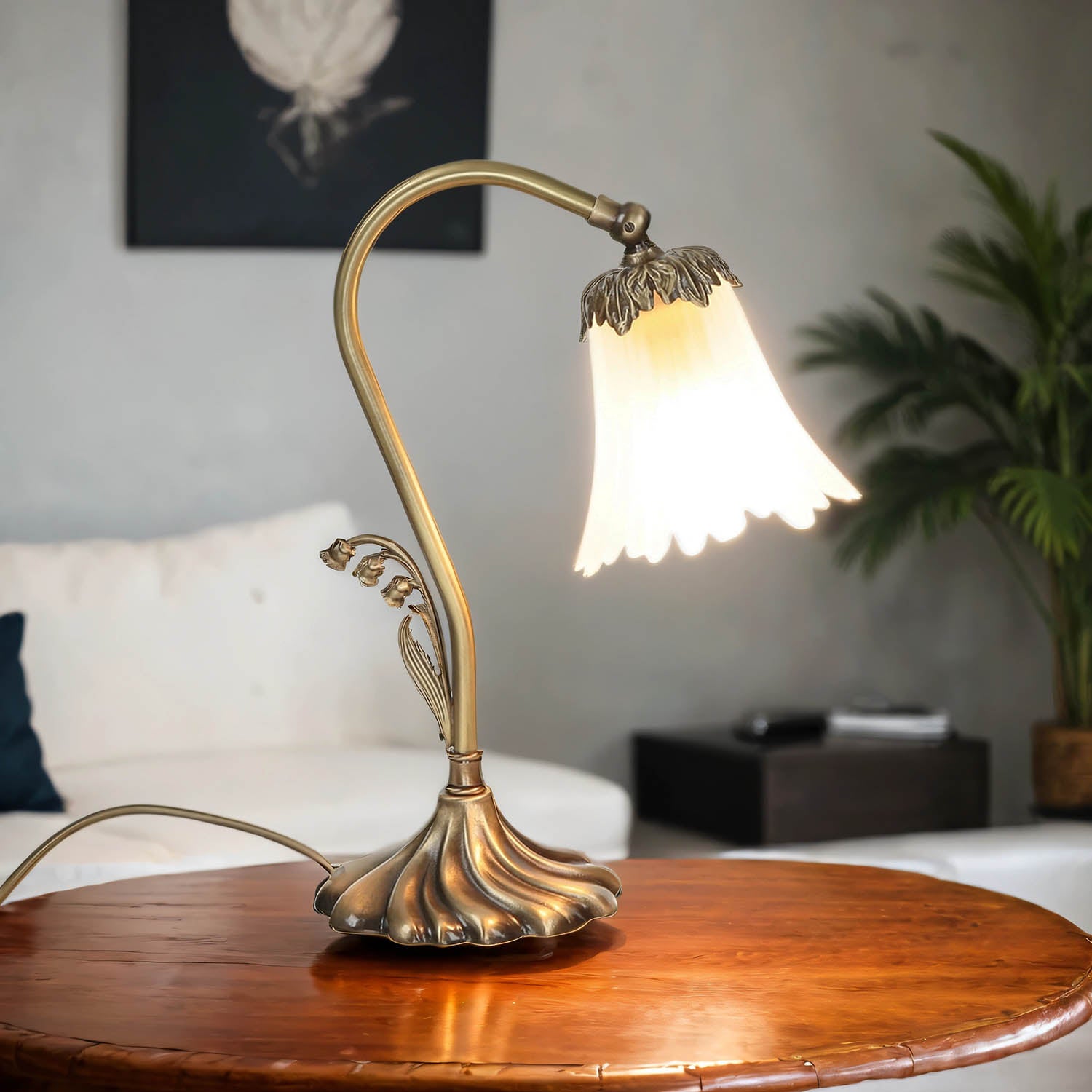 Lampe De Chevet Romantique Avec Abat-Jour En VerreLampe Décorative