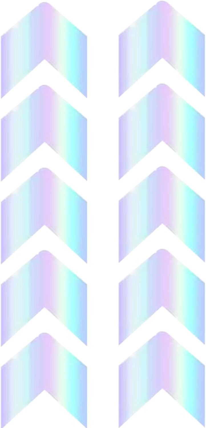 Bande Reflechissante Kit De 12 Autocollants Réfléchissants - Sécurité Vélo/ Voiture (8x3cm) - 4 Couleurs Au Choix Scotch Phosphorescent