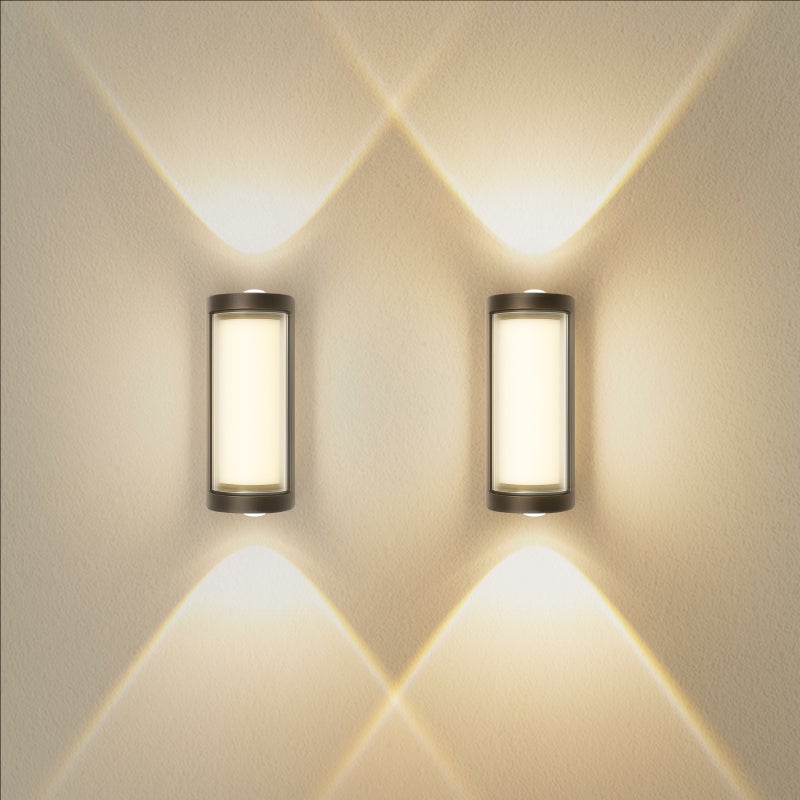 LOVHAUS Zestaw 2 Kinkietów LED 7W do Wnętrza, Oświetlenie w Górę i w Dół, Z Aluminium, Ciepłe Światło 3000K do Salonu, Sypialni, Korytarza