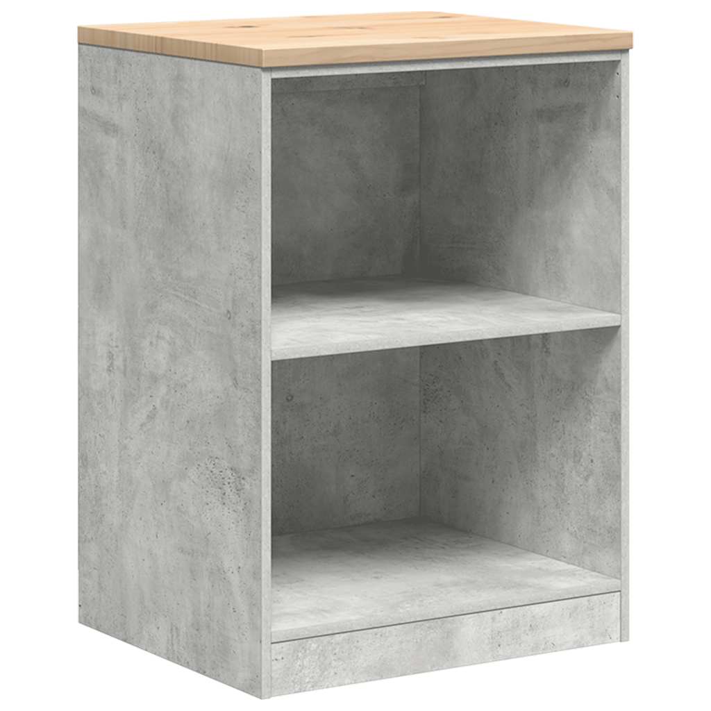 Betonowa szafka garażowa w kolorze szarym, 60x51x85 cm, z drewna sosnowego – trwała, z 2 półkami i blatem roboczym, uporządkuj swój garaż