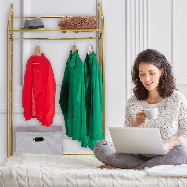 Porta Vestiti Da Camera Relaxdays Appendiabiti, Guardaroba In Bambù, Attaccapanni, Appendi Abiti, Con Ripiano Scarpe, Appendino, Colore Naturale | Leroy Merlin Appendiabiti In Legno