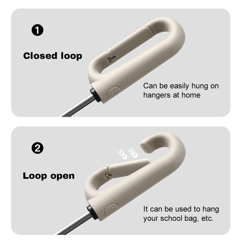 Parapluie entièrement automatique avec poignée à mousqueton, parapluie pliable inversé à 10 baleines - 4