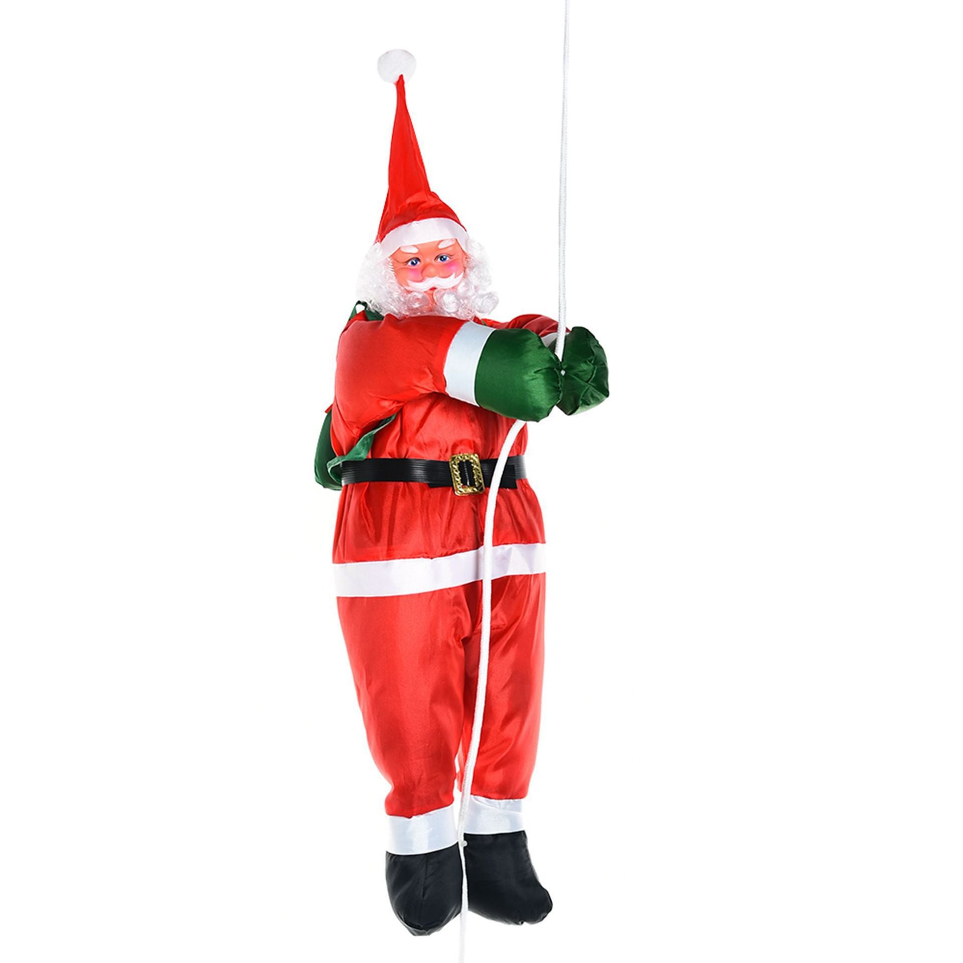 Décoration Noël Père Noël Escaladeur 50 Cm - Père Noël Avec échelle Et Sac, Décoration Intérieur/extérieur Fenêtre, Maison