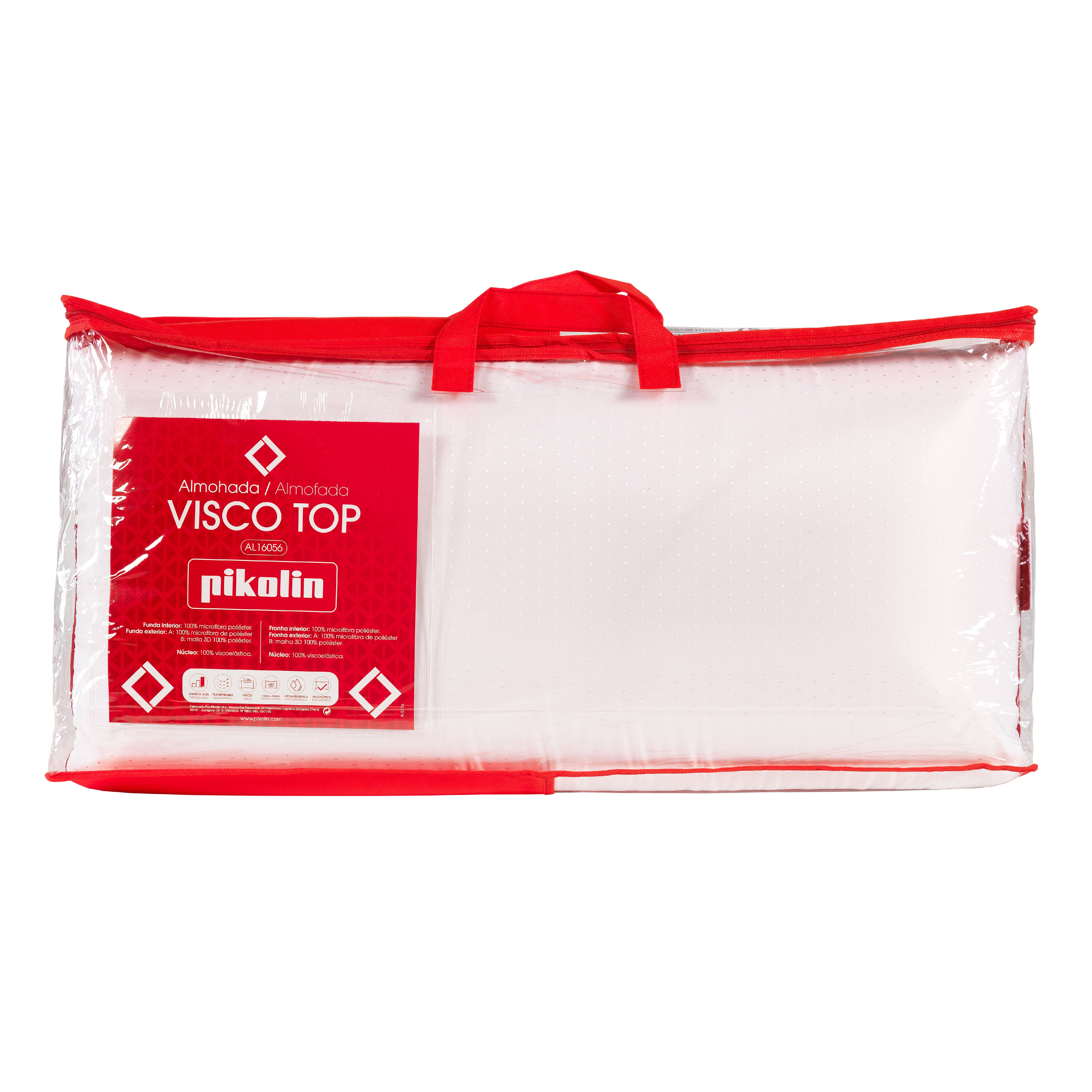 Almohada 75cm viscoelástica PIKOLIN de firmeza alta con malla 3D | VISCO TOP - 4