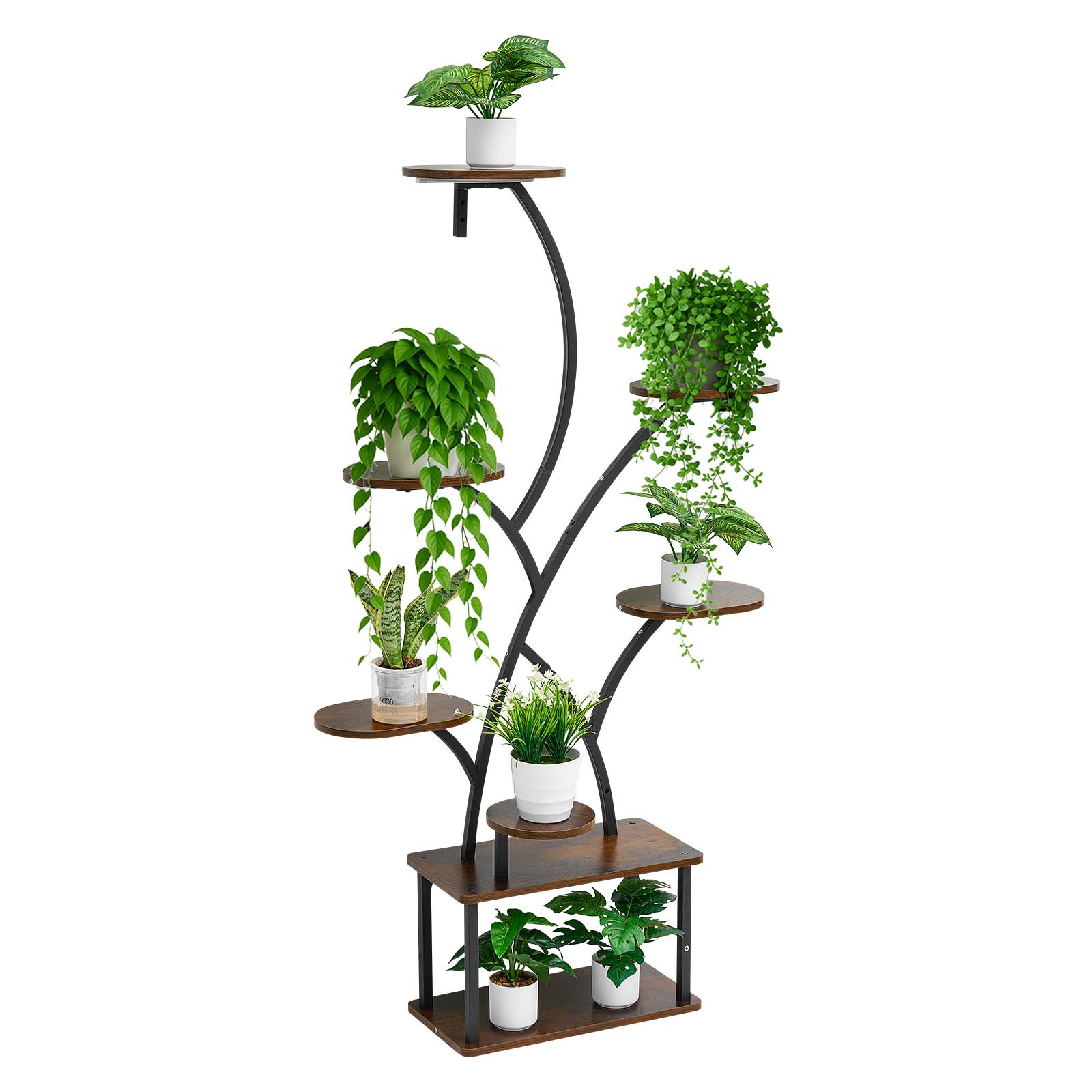Support plantes intérieur VEVOR métal 8 niveaux, 157,5 cm, avec lampe croissance, 3 minuteries, 10 niveaux de luminosité, présentoir fleurs pour salon - 9