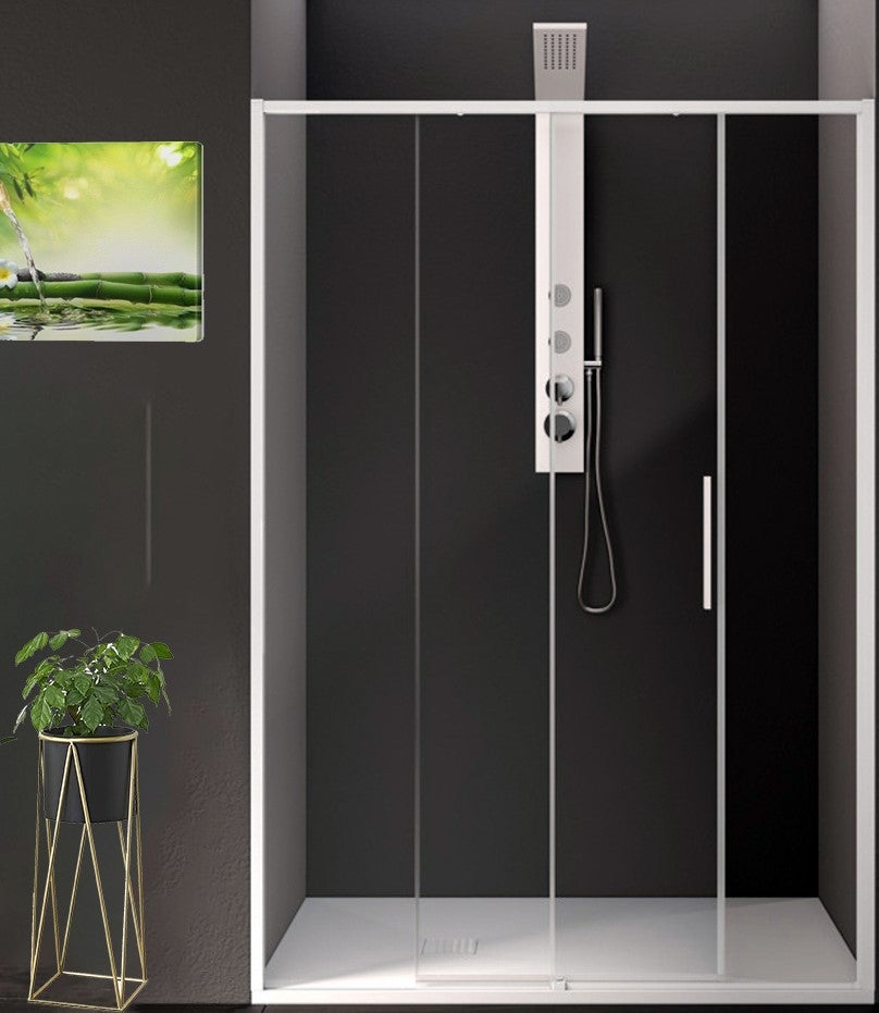 Bernkot Nicchia per doccia in acciaio inox, 61 x 30,5 cm, bianca, senza bisogno di piastrelle, mensola da parete a doppio incasso per bagno installazione a incasso