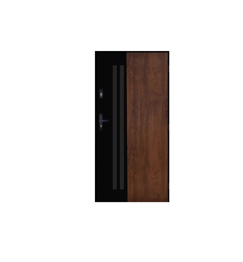 Drzwi zewnętrzne ALPINE-PASSIVE 02 Lewe/90 Golden Oak/Anthracyt/Orzech Włoski