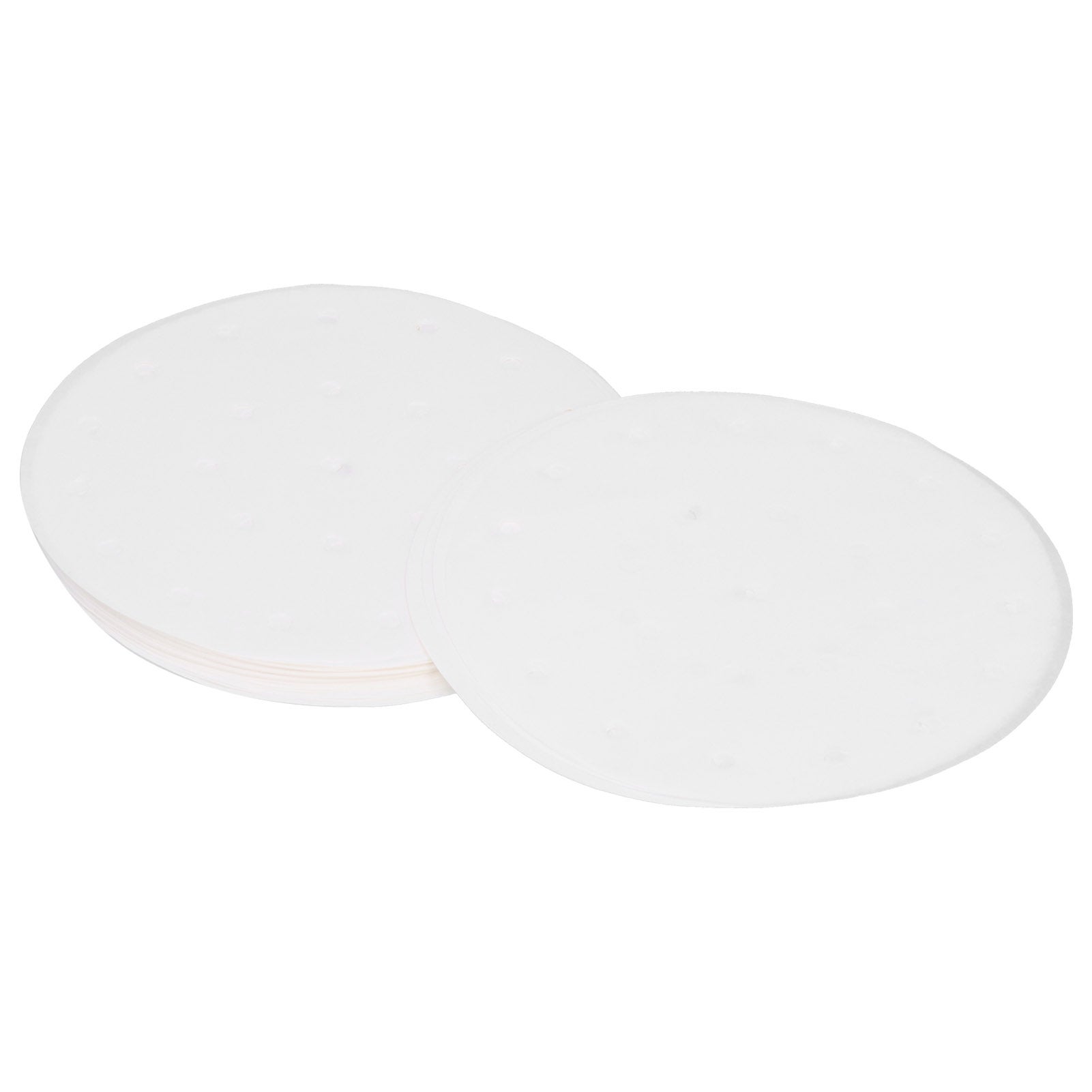 Carta antiaderente assorbente per olio, 100 pezzi, rotonda, per barbecue, friggitrice, padella profonda (18 cm) - 5
