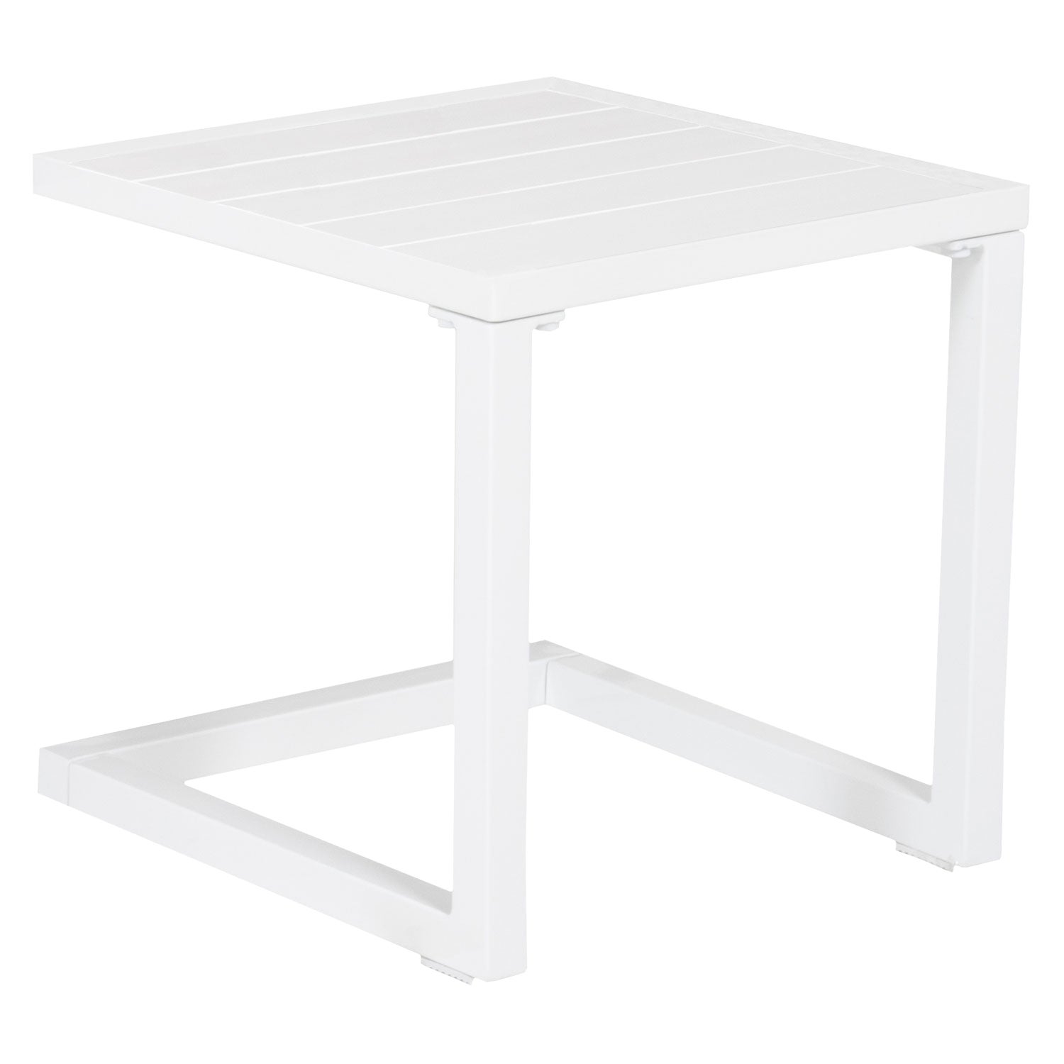 Set bain de soleil et table d'appoint gris et blanc aluminium 1 place BARBADOS - 6