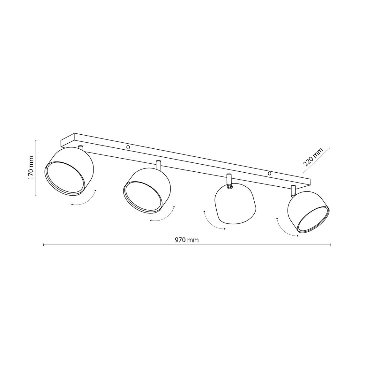 Reflektor sufitowy spot natynkowy Altea listwa biały 4xAR111x12W wym: 22 x 97 cm metal TK Lighting - 4
