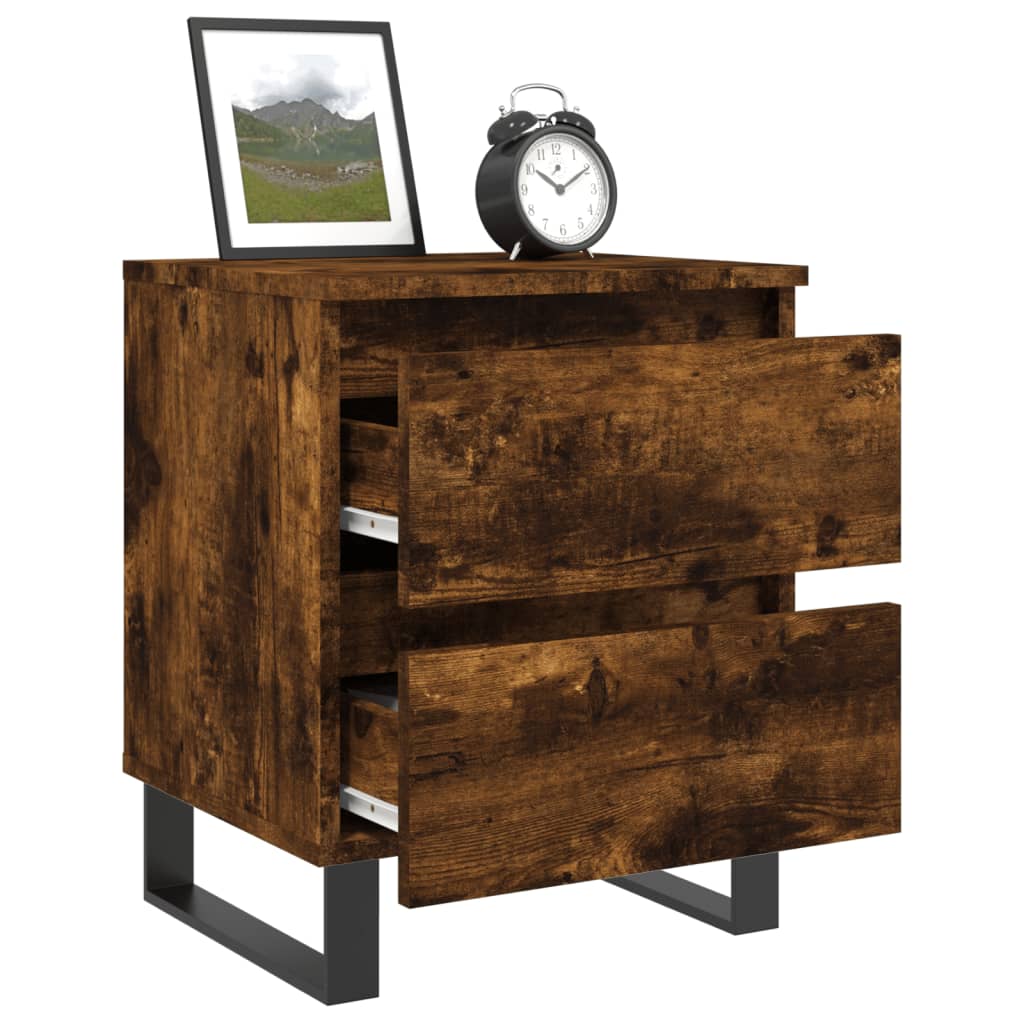 Table de chevet chêne fumé 40x35x50 cm bois d’ingénierie vidaXL - 5