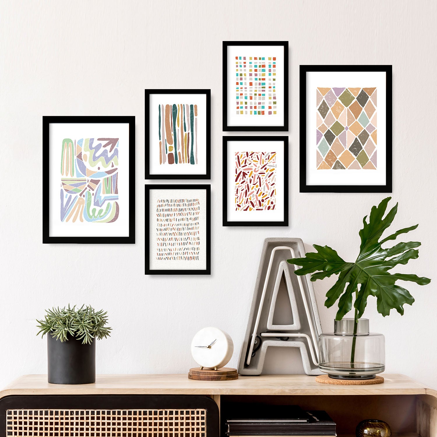 Nacnic Ensemble 6 Impressions De Motifs Dans De Style Ethnique Cadre Décoratifs Pour Votre Chambre Maison Impression A4 A3 Avec Des Cadre Noir - 5