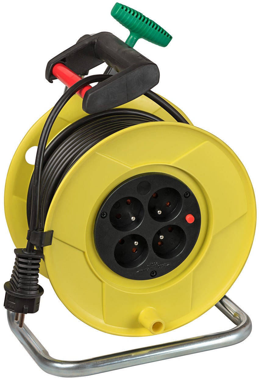 Electraline 49125 Enrouleur De Câble H05VV-F 3G1,5 25 M Câble -IP20 Intérieur/câble Avec 4