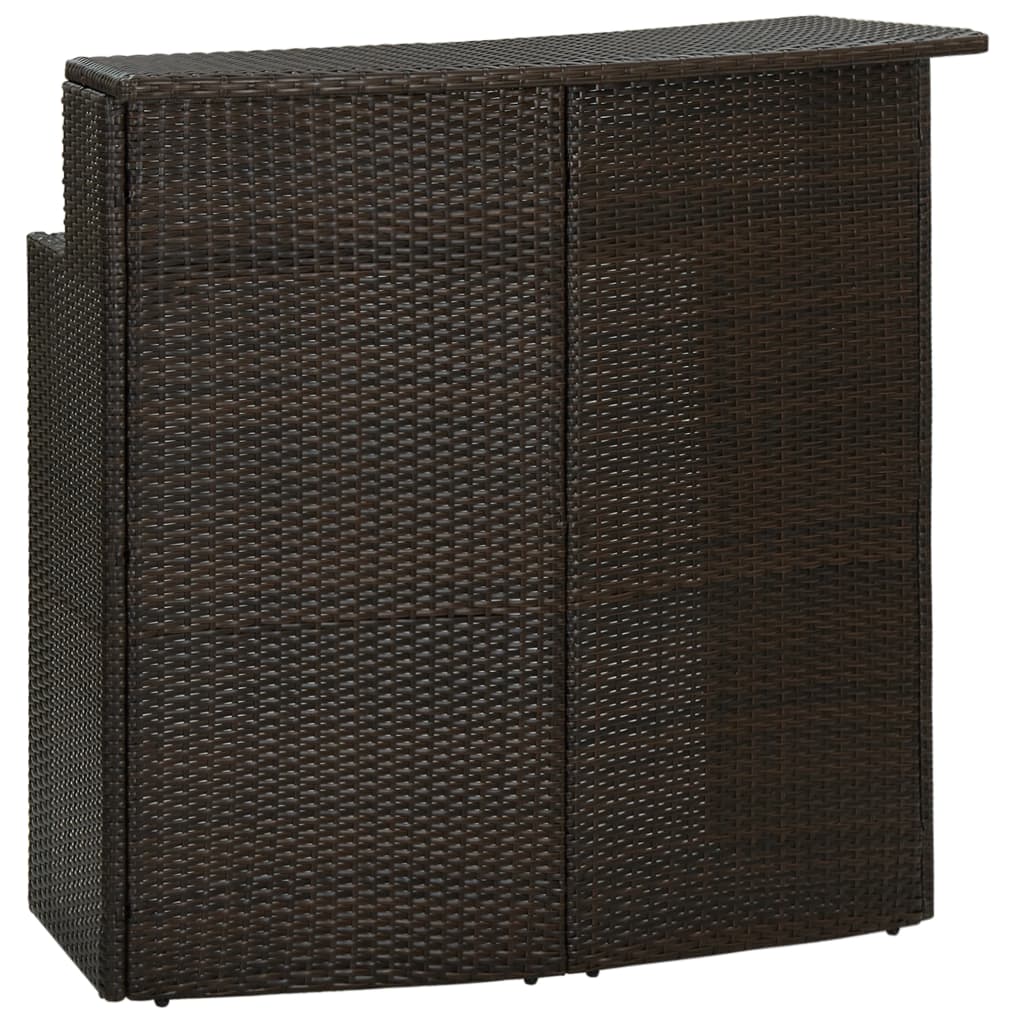 Ensemble de bar de jardin avec coussins 3 pcs Marron vidaXL - 6