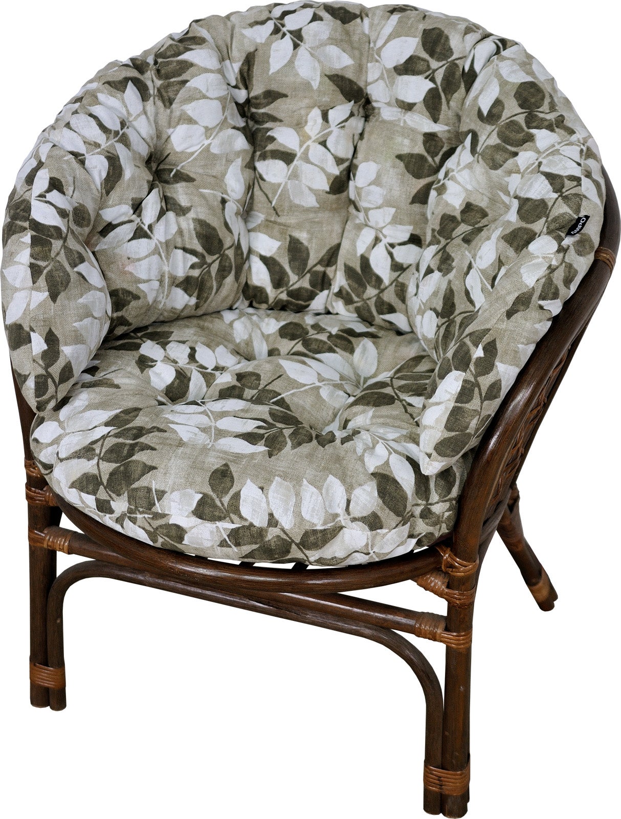 Poduszka na fotel rattanowy rattan AMPO beżowy zielony 1 szt.