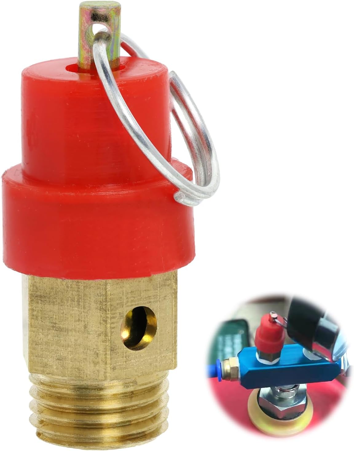 Zawór bezpieczeństwa sprężarki sprężonego powietrza - Zawór ograniczający ciśnienie G1/4 Gwint zewnętrzny 115 PSI Nakrętka regulacji ciśnienia
