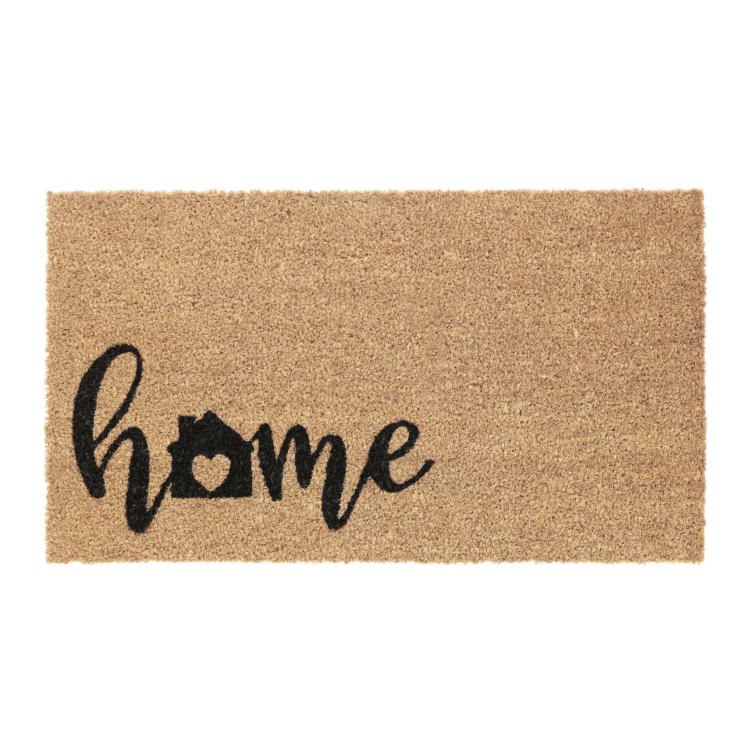 Relaxdays felpudo coco, estampado home, 75 x 42 cm, interior y exterior, antideslizante, para la intemperie, natural