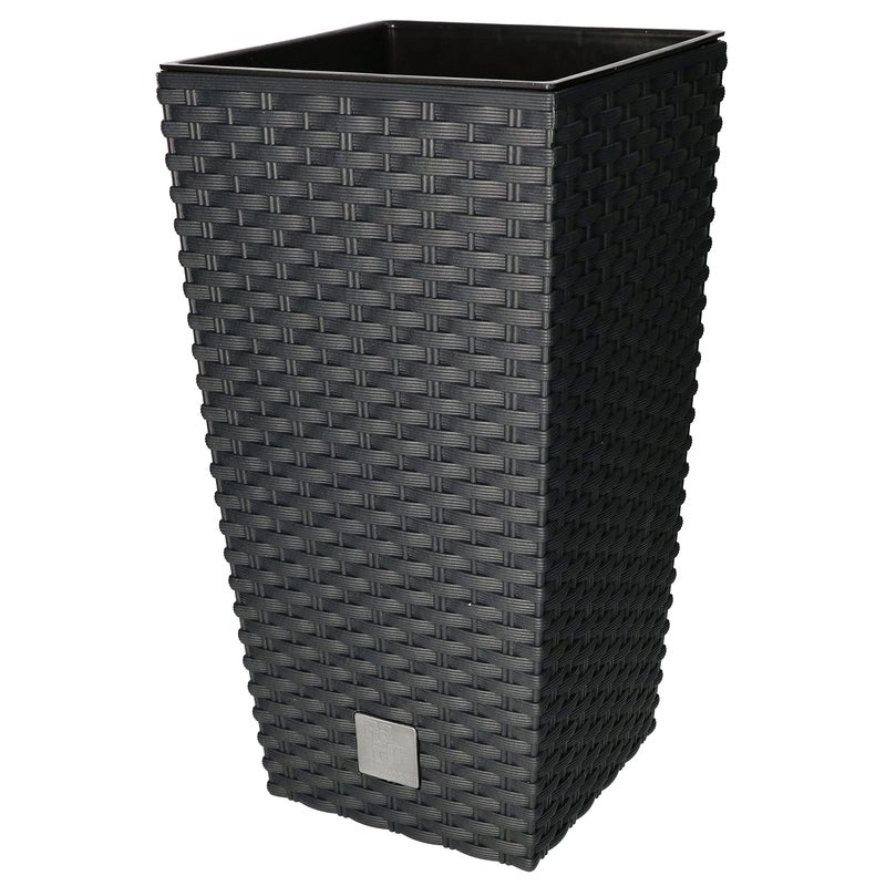 Doniczka rattan osłona donica antracyt 325 + wkład - KOTARBAU