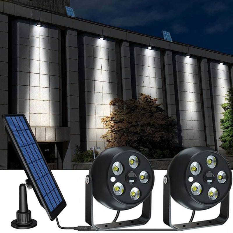 Zewnętrzny reflektor solarny z czujnikiem ruchu LED lampa punktowa wodoodporna zasilana energią słoneczną automatyczne włączanie wyłączanie podwójną