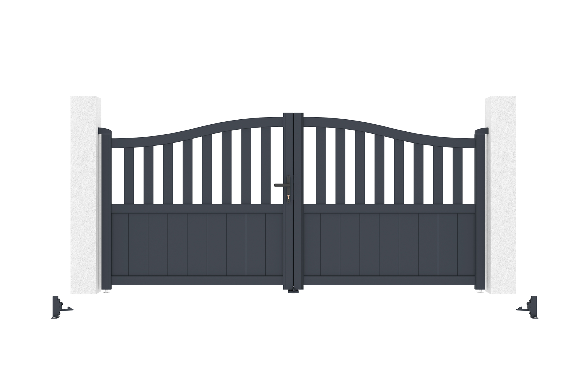 Portail battant 3m MEIJE H.140cm aluminium gris - 7