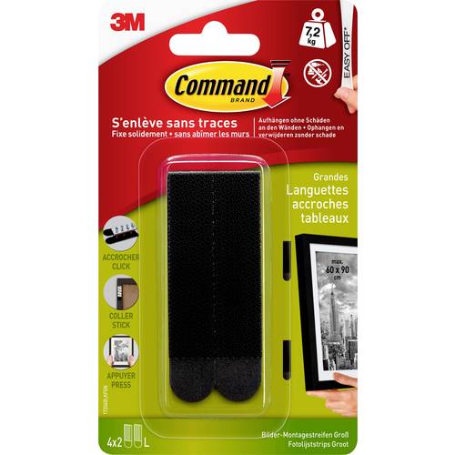 3M Bandes de montage dimages Command noir Contenu: 4 paire(s)